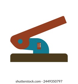 The Perforator paper puncher hole illustration. Brown and Blue Color theme vector EPS editable file. ideal use in the design project or presentations. Minimal flat of white background.