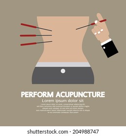 Perform Acupuncture Graphic Vector Illustration 
