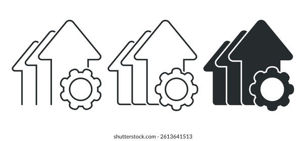 Performance analytics, productivity growth icon. Illustration vector