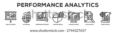 Performance Analytics web banner icon illustration concept