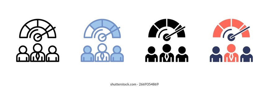 Performance Appraisal icon sheet multiple style collection