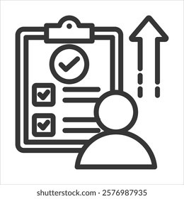 Performance Appraisal Outline Icon Vector Illustration
