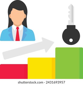 Concepto de logro de rendimiento, instrumentalidad para resultados, diseño de iconos vectoriales, Mejora de las habilidades de productividad Símbolo, motivación empresarial Señal, Ilustración de ímpetu empresarial