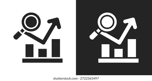Icono de auditoría de rendimiento en estilo de glifo blanco y negro
