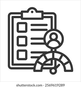 Performance Based Assessment Outline Icon Vector Illustration