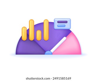 performance and benchmarking concepts. performance measurement. illustration of level and indicator information. meter score. symbol or icon. minimalist 3d style design. graphic elements