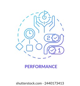 Performance blue gradient concept icon. Productivity improvement. Round shape line illustration. Abstract idea. Graphic design. Easy to use in infographic, promotional material, article, blog post