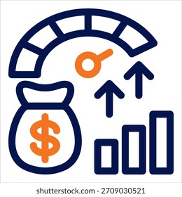 Ícone Duotônico de Bônus de Desempenho. Ilustração de vetor simples no plano de fundo branco