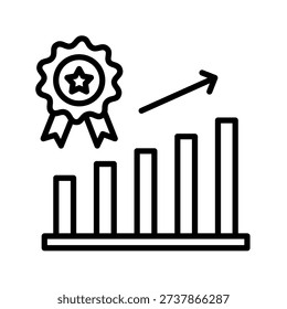Performance Bonus Outline Icon Vector Illustration