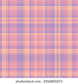 Performance check textile pattern, latin tartan texture vector. Damask background plaid fabric seamless in pastel and red colors.