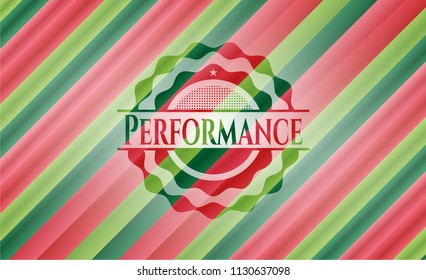 Performance christmas colors style badge.