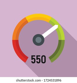 Performance credit score icon. Flat illustration of performance credit score vector icon for web design