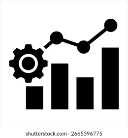 Ilustração do vetor de ícone de glifo de dados de desempenho