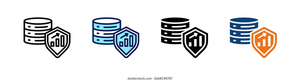 Performance Data Security All In One Icon Multi Styles Vector Set