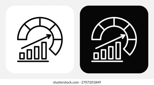 Conjunto de iconos monocromáticos duales de rendimiento
