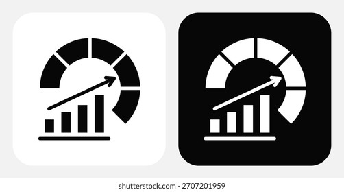 Conjunto de iconos monocromáticos duales de rendimiento