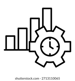 Performance efficiency icon for increased revenue results