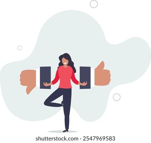 Performance evaluation, customer feedback or business decision making, customer satisfaction, opinion or service quality concept.flat characters.
