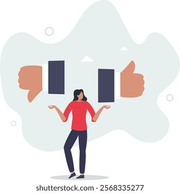 Performance evaluation, customer feedback or business decision making, customer satisfaction,flat characters.