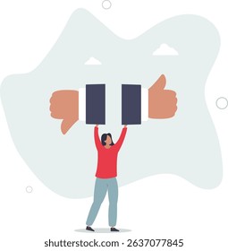 Performance evaluation, customer feedback or business decision making, customer satisfaction, opinion or service quality concept. character life .
