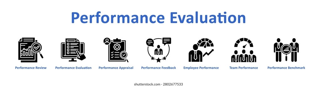 Performance Evaluation icon Banner and collection