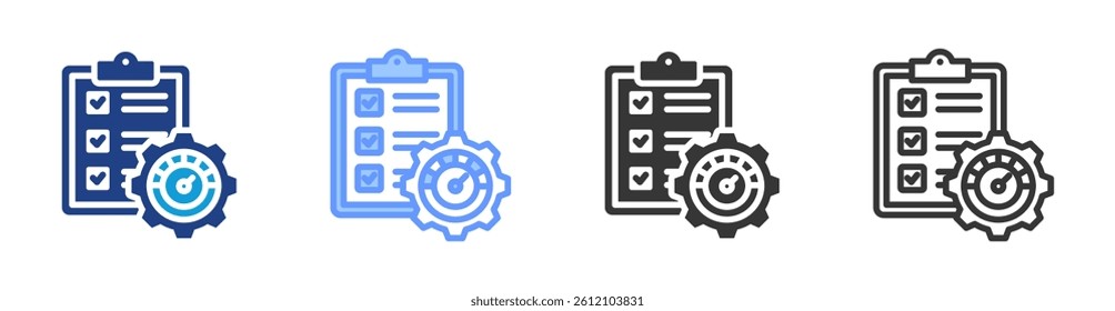 Performance Evaluation icon set multiple style collection