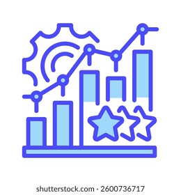 Performance Evaluation Line Icon, Outline Symbol for Employee Review, Business Growth, Productivity Analysis, HR Assessment, and Key Performance Indicators. Vector Sign Icon.