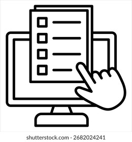 Vector de ilustración de icono de esquema de evaluación de rendimiento