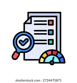 Icono de evaluaciones de rendimiento Ilustración vectorial de color lineal