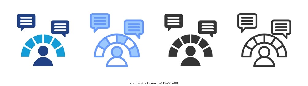 Performance Feedback icon set multiple style collection