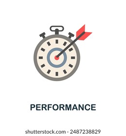 Performance flat icon. Colored sign from machine learning collection. Creative Performance icon illustration for web design, infographics and more