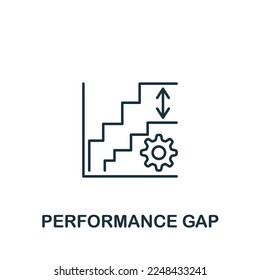 Performance Gap icon. Monochrome simple Talent Development icon for templates, web design and infographics