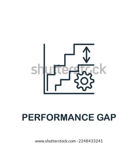 Performance Gap icon. Monochrome simple Talent Development icon for templates, web design and infographics