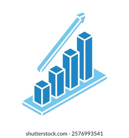 Performance glyph dual tone isometric 3D. use for modern concept, print, UI, UX kit, web and app development. Vector EPS 10, related to education, business, finance, investment.