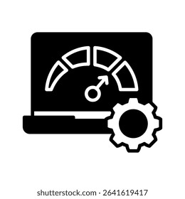 Performance glyph icon, use for machine learning, education, technology industry, UI, UX kit, app and web development, digital or print.