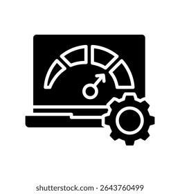 Performance glyph icon, use for machine learning, education, technology industry, UI, UX kit, app and web development, digital or print.