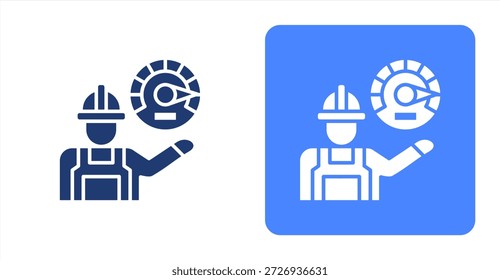 Rendimiento GlyphIlustración de icono de fondo de color y contraste de dos tonos
