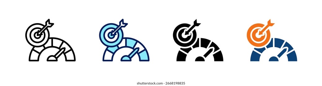 Performance-Ziele in einem Symbol Multi Styles Vektorsatz