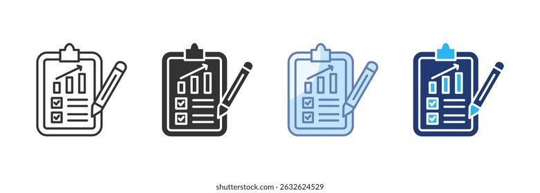 Performance Goals Checklist Icon Set Multiple Style Collection