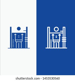 Performance, Growth, Human, Improvement, Management Line and Glyph Solid icon Blue banner Line and Glyph Solid icon Blue banner
