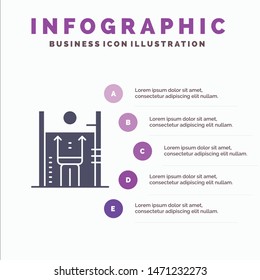 Performance, Growth, Human, Improvement, Management Solid Icon Infographics 5 Steps Presentation Background. Vector Icon Template background