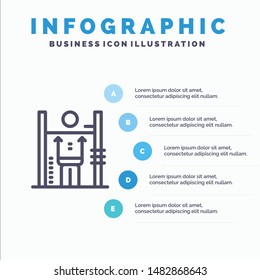 Performance, Growth, Human, Improvement, Management Line icon with 5 steps presentation infographics Background