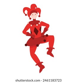 Performance harlequin icon cartoon vector. Human costume. Luck festival