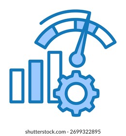 Icono de rendimiento azul Dualtone Design Ilustración vectorial