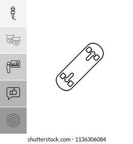 Performance icon. collection of 6 performance outline icons such as teacher, thumb up, microphone, mask, skating. editable performance icons for web and mobile.