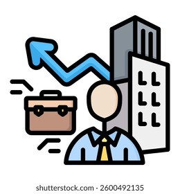 Performance Icon in Flat Color Style With Outline. Simple Flat Icon Vector. Simple Vector Design