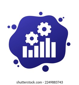 performance icon with a graph and gears