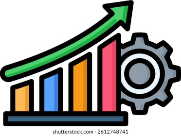 Performance Icon Lineal Color Vector Illustration