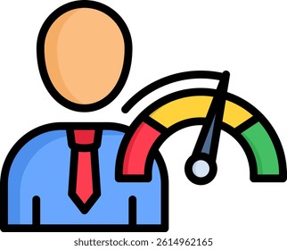 Performance Icon Lineal Color Vector Illustration