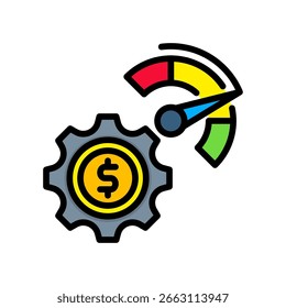 Ilustração do vetor de cores linear do ícone de desempenho